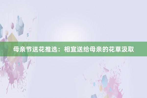 母亲节送花推选:相宜送给母亲的花草汲取